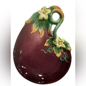 Fitz & Floyd Gardening Gourmet Eggplant Plate Purple Wall Décor